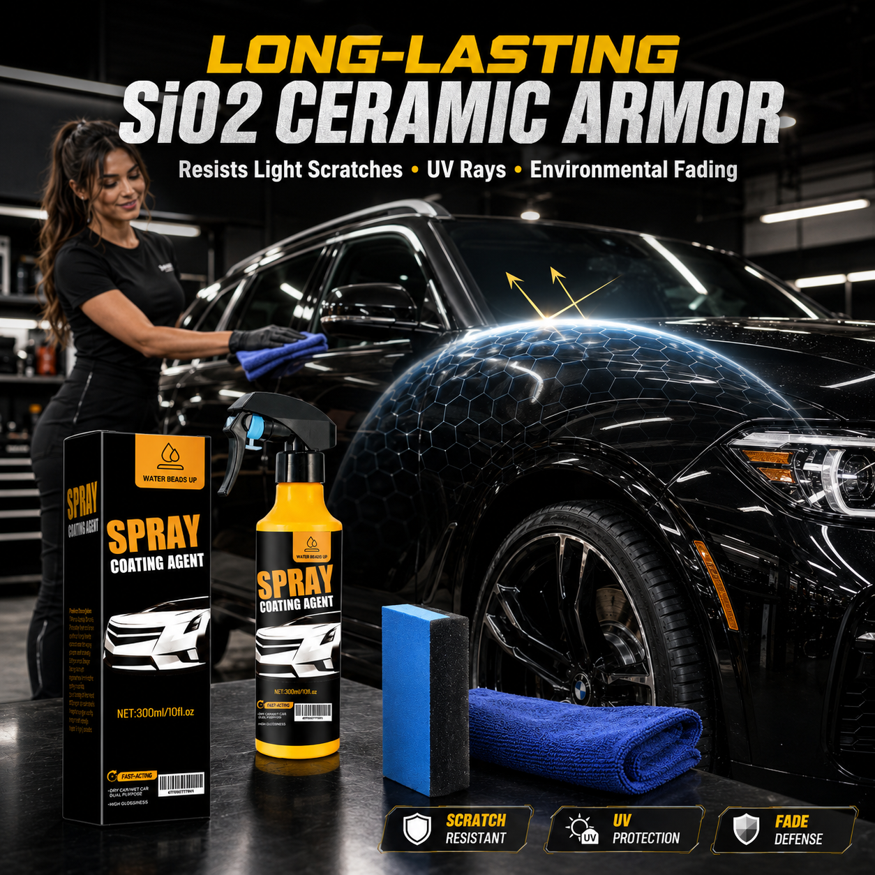 High-Gloss Ceramic Coating Spray（Extra Large Capacity 300ml）