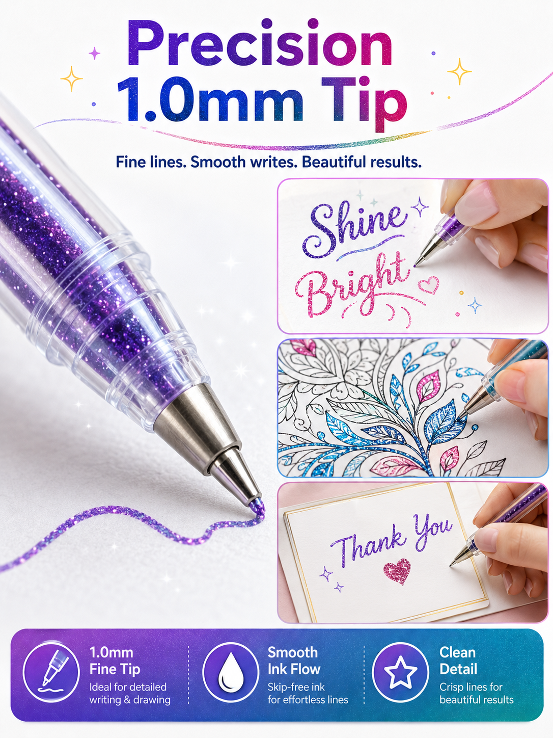 🎨Sparkle Deal Vibrant Glitter Gel Pens for Coloring, Drawing & Creative Fun