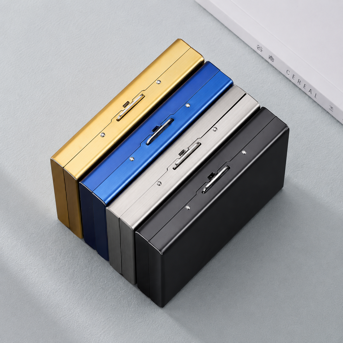 🔒 Slim Metal Card Holder – RFID Blocking with Pop-Up Card Access