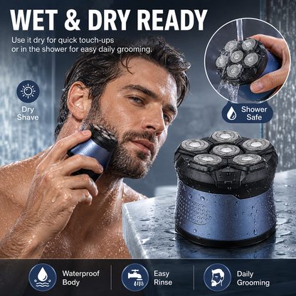 🔥🛠️ 7D Electric Head Shaver for Bald Men – Wet & Dry with Magnetic Detachable Head