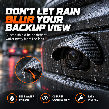 🚗 Carbon Fiber Car Backup Camera Rain & Glare Shield – Universal Protective Sun Visor