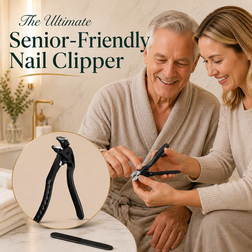 Heavy Duty Curved Tip Toenail Clipper - Long Handle Ergonomic Design