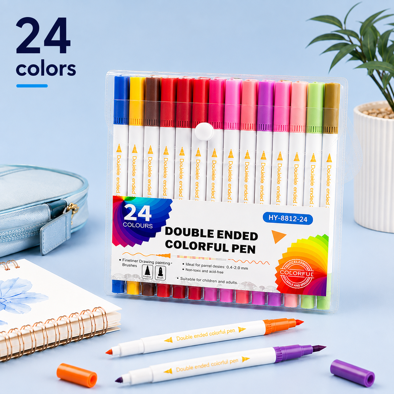 Double-Ended Multi-Functional Watercolor Pen