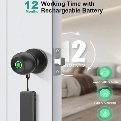 🔐 Fingerprint Smart Door Lock Knob
