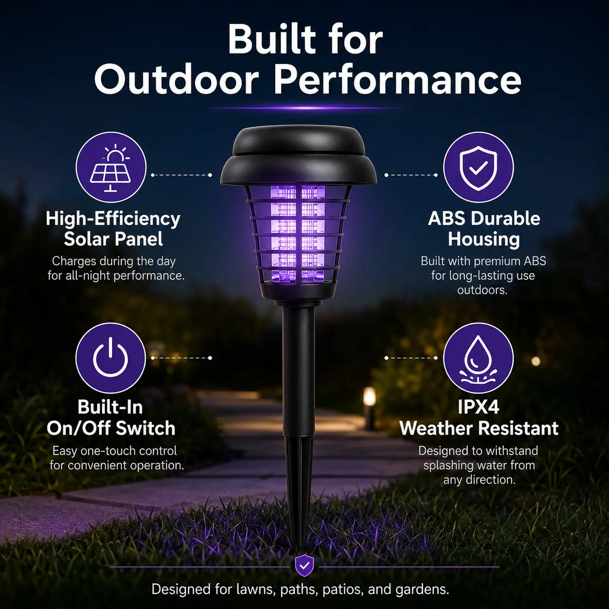 Solar Mosquito Zapper Light & Garden Stake Lamp