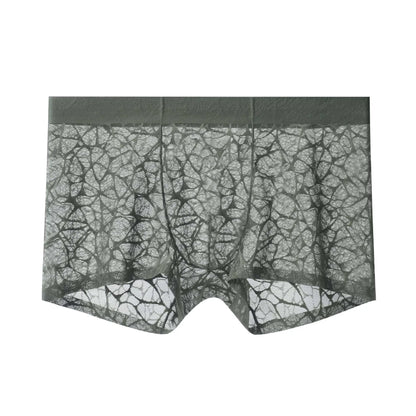 Men's Leopard Lace Ice Silk Boxer Briefs (4-Pack) 🐆✨