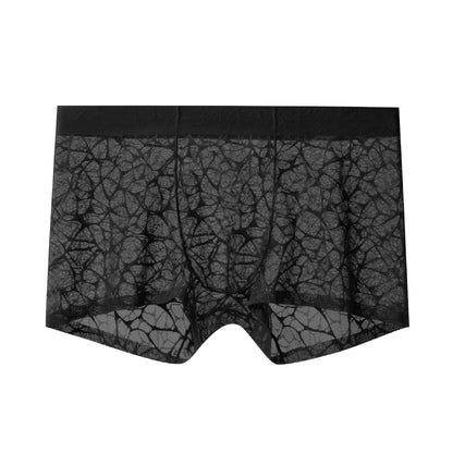 Men's Leopard Lace Ice Silk Boxer Briefs (4-Pack) 🐆✨