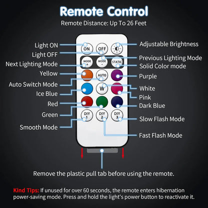 🚨 Remote Wireless RGB LED Strobe Light