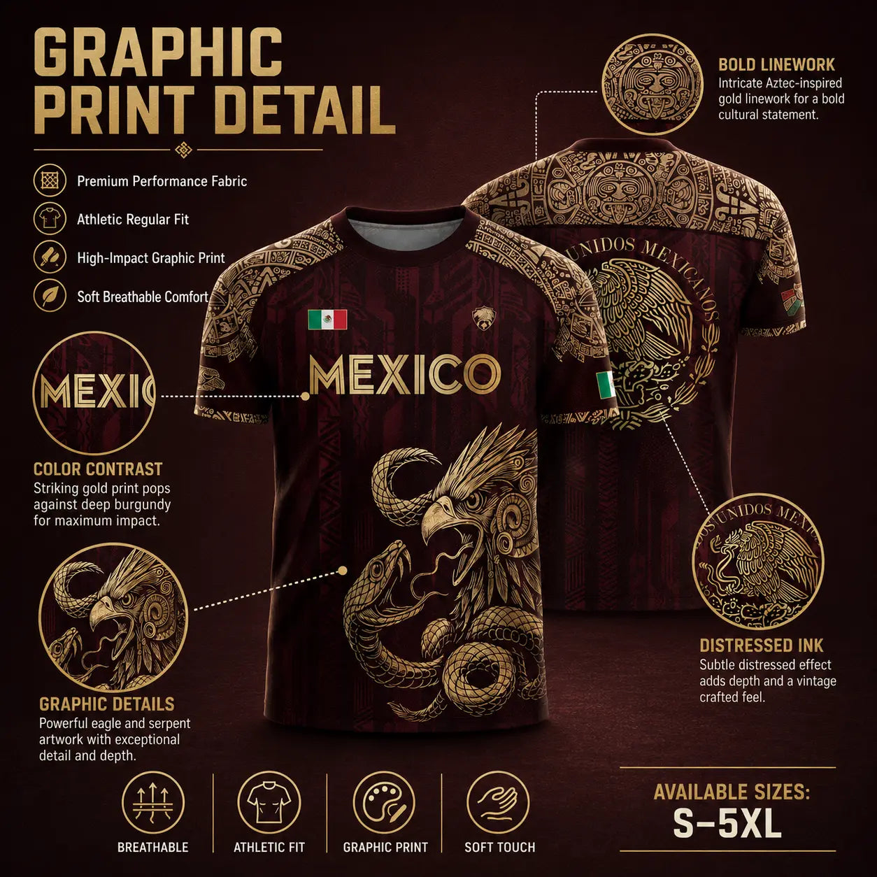 ⚽️ Mexico Aztec Eagle & Serpent Soccer Jersey