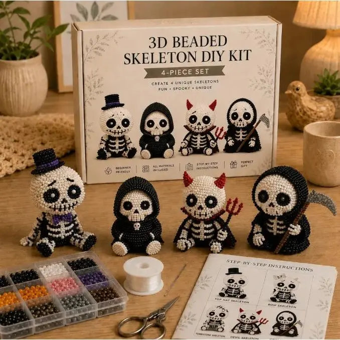 💀 Cute Portable 3D Beaded Skeleton DIY Kit