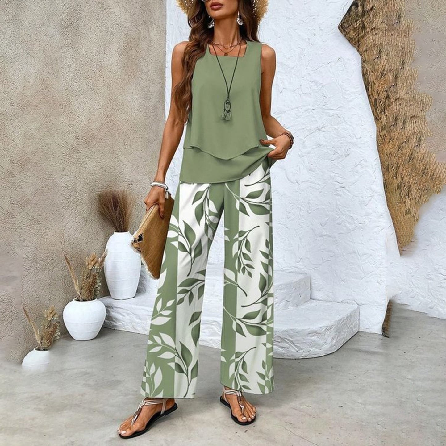 🌸 Boho Floral Two-Piece Vacation Set