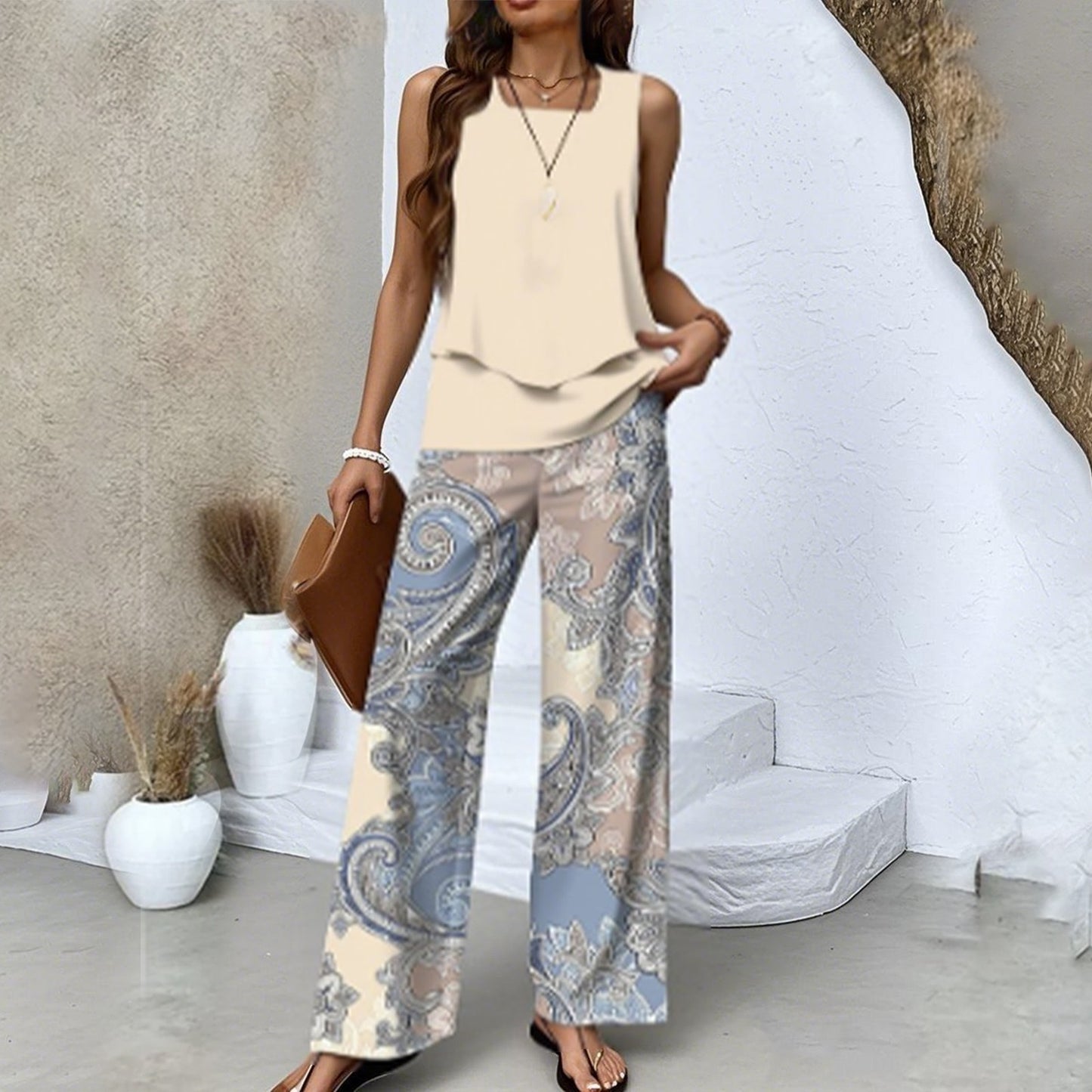 🌸 Boho Floral Two-Piece Vacation Set