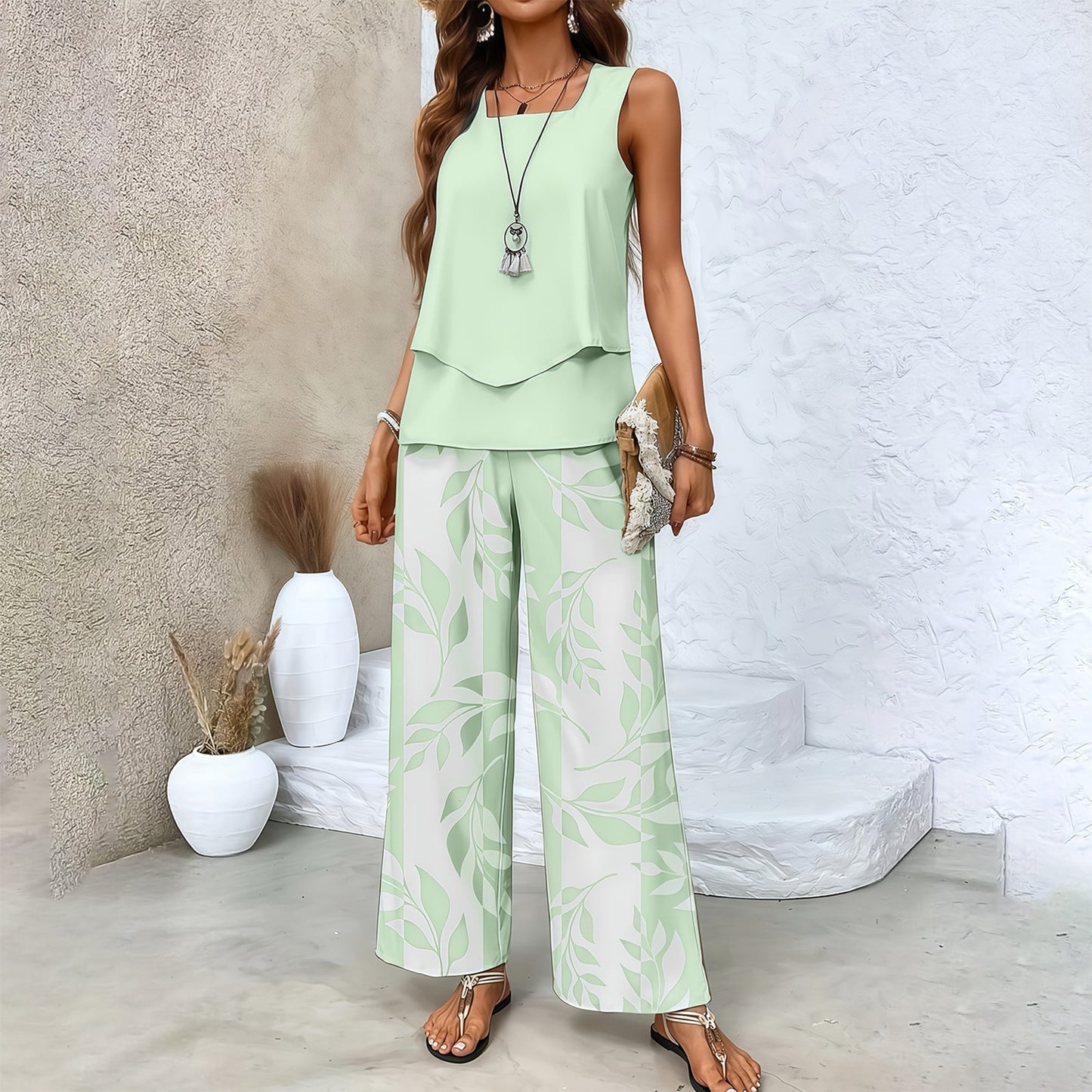🌸 Boho Floral Two-Piece Vacation Set
