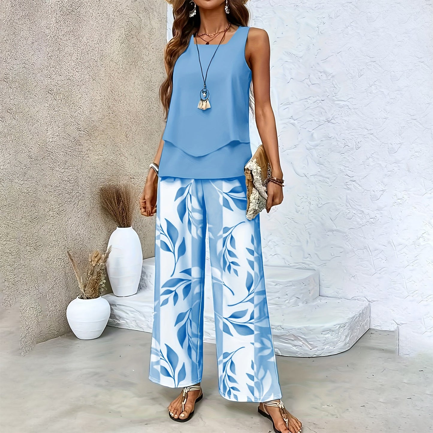 🌸 Boho Floral Two-Piece Vacation Set