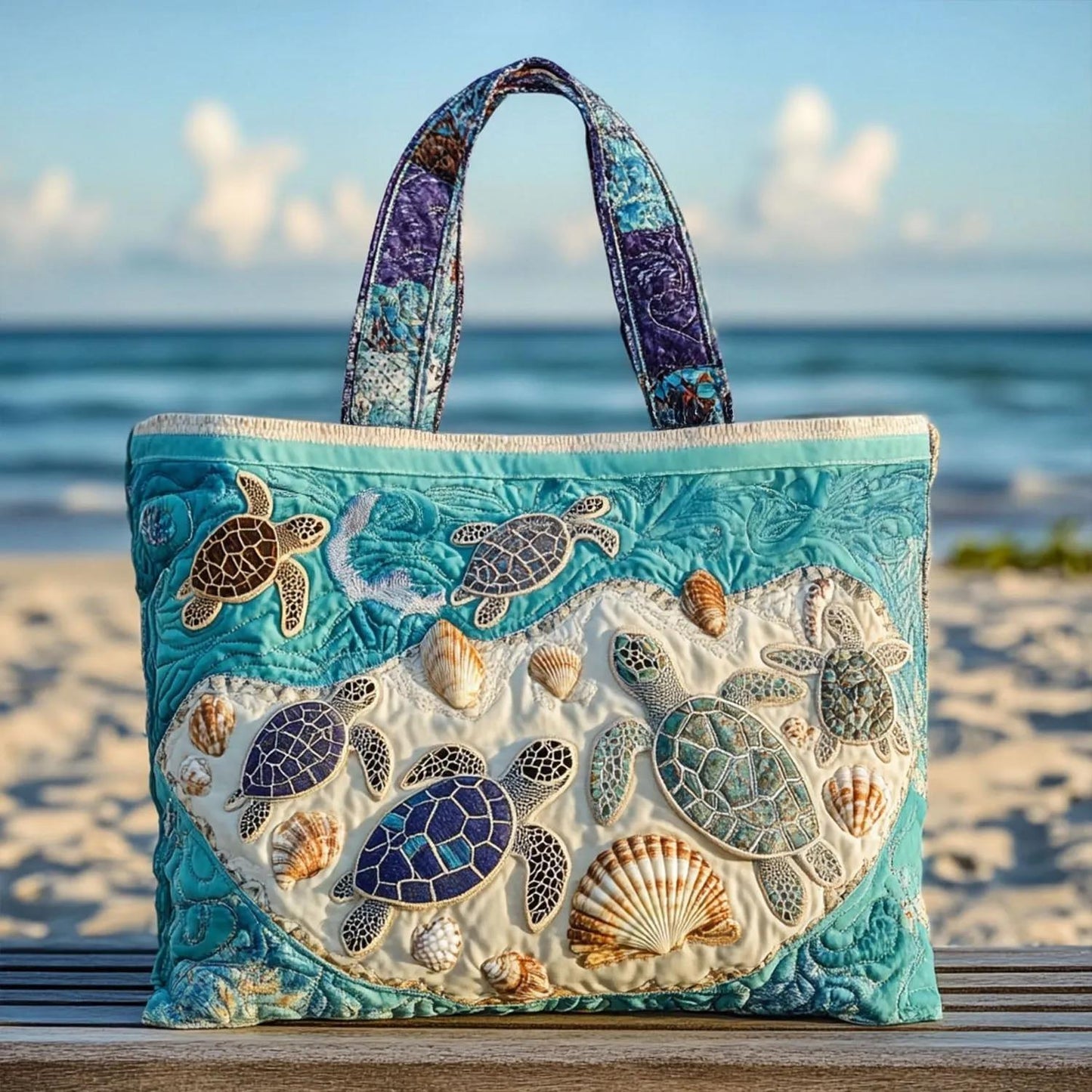 🐢 Turtle Haven Handmade Tote Bag