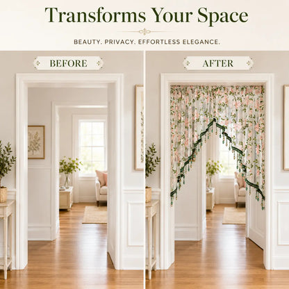 Luxury Floral Lace Door Curtain