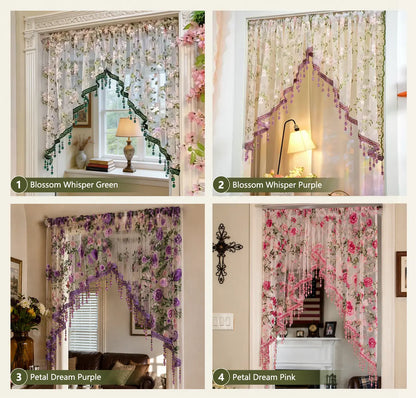 Luxury Floral Lace Door Curtain
