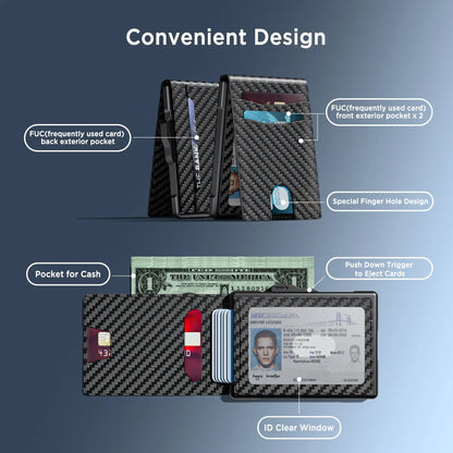 Minimalist Aluminum Pop-Up Wallet for Men
