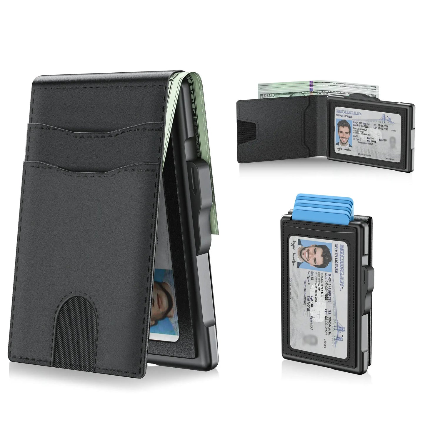 Minimalist Aluminum Pop-Up Wallet for Men