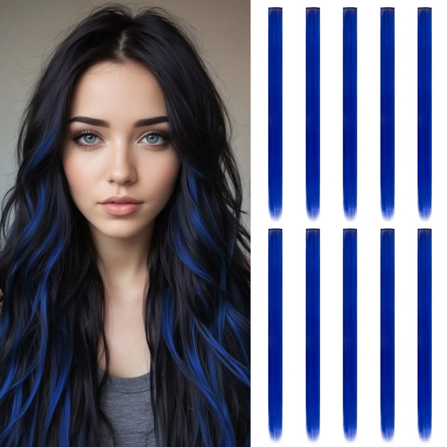 Multi-Color Clip-In Rainbow Hair Extensions