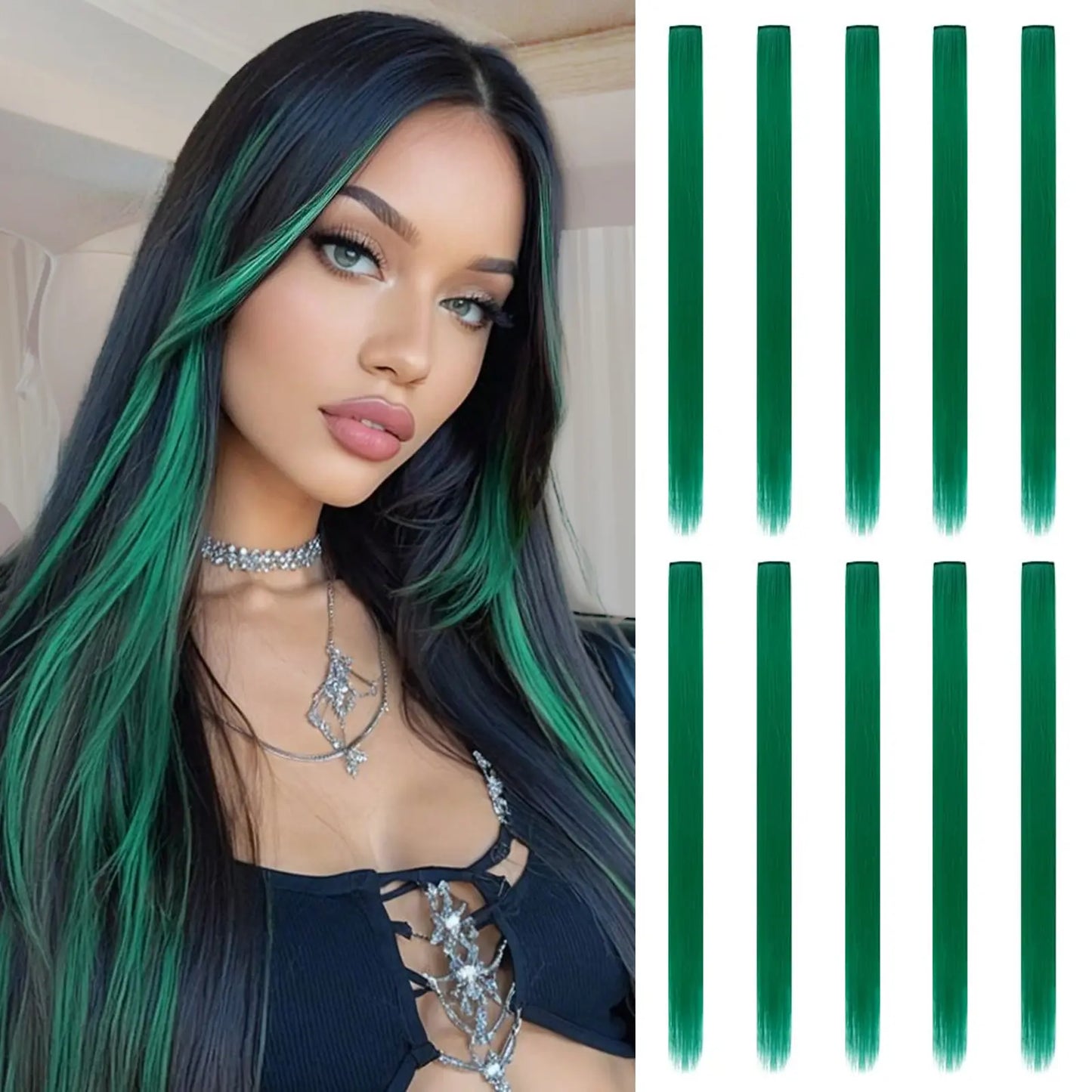 Multi-Color Clip-In Rainbow Hair Extensions