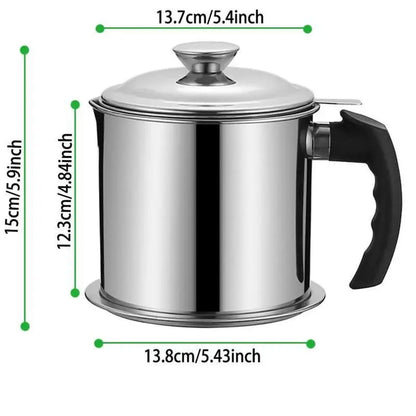 Modern Stainless Steel Oil Dispenser & Grease Container