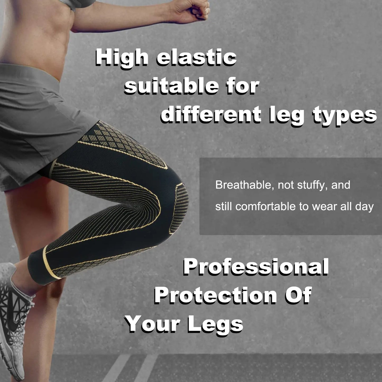 Copper Full Leg Sports Compression Sleeves