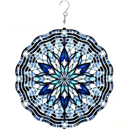 🌀 12-Inch Mandala Peacock 3D Kinetic Wind Spinner
