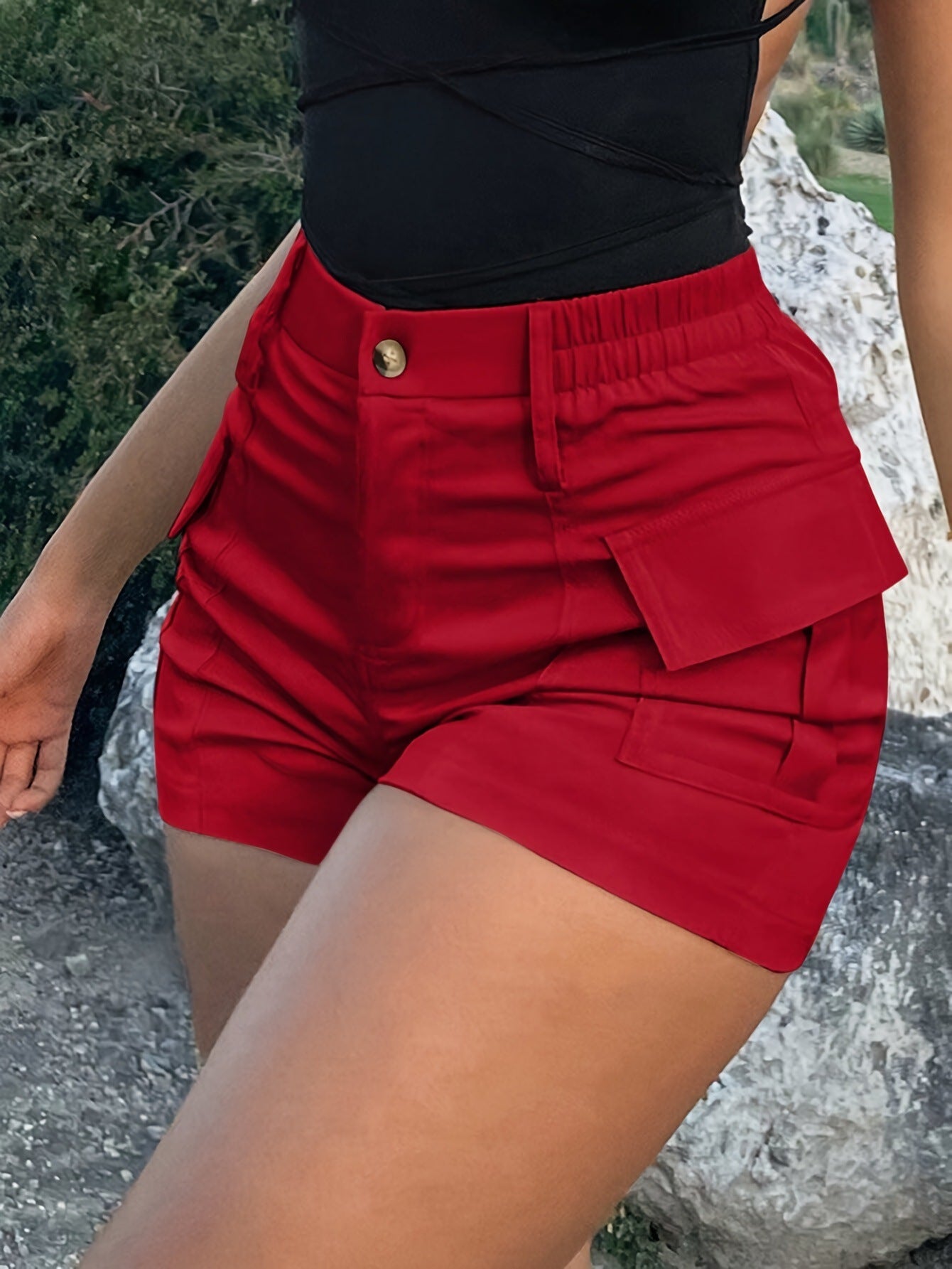Women's High-Waisted Mini Cargo Shorts (3-Pack)