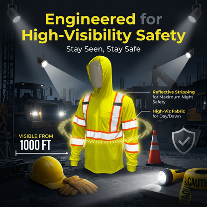 5-Pack ST908 High Visibility Long Sleeve Safety Hoodie Set