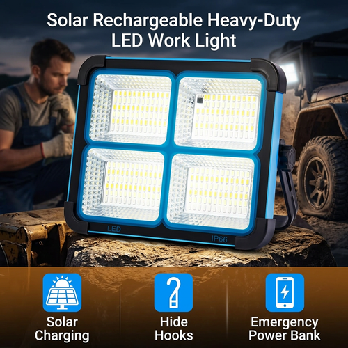 ☀️ Solar Rechargeable Heavy-Duty LED Work Light