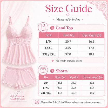 🌸 Sexy Lace Cami Sleepwear 2-Piece Set