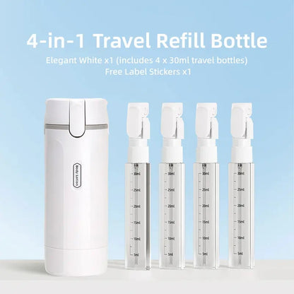 🧴✨ 4-in-1 Portable Travel Dispenser Bottle – Compact Cosmetic & Shampoo Storage