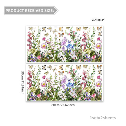 Spring Floral & Butterfly Window Stickers (2-Piece Set)