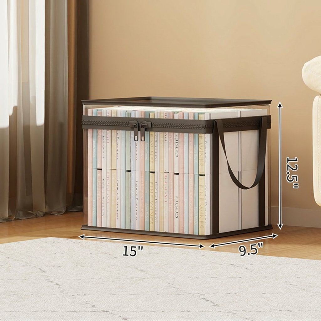 Heavy-Duty Large Clear Storage Box with Hinged Lid
