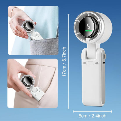🌀 5-Speed Foldable Fan – Compact, Strong Wind, Rechargeable, On-the-Go Cooling 💨🔘